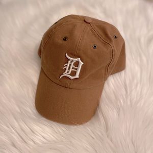 Brown Baseball Cap with White Embroidery